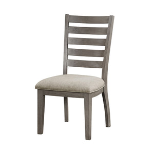 English Elm Trea Ladder Back Dining Chairs Set of 2 Gray Wood Frame with Cushioned Seat B056P412616