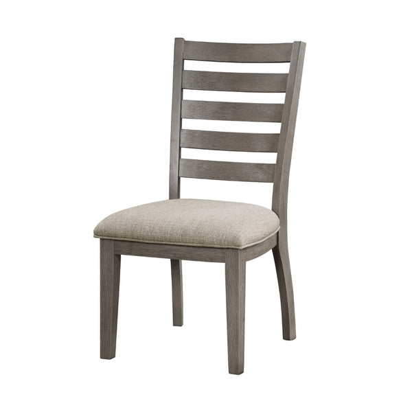 English Elm Trea Ladder Back Dining Chairs Set of 2 Gray Wood Frame with Cushioned Seat B056P412616
