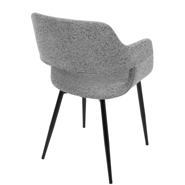 English Elm Contemporary Grey Fabric Dining Chairs with Black Metal Legs for Modern Interiors B202S01265