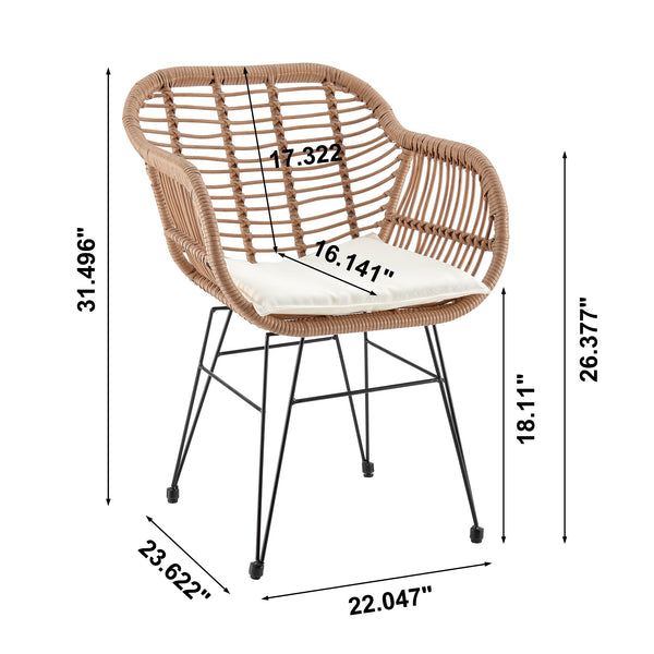 English Elm Antibes 3-Piece Outdoor Conversation Set In Tan & Cream – Stylish, Comfortable & Versatile Design B365P398236