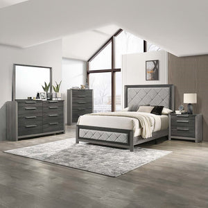 English Elm Modern Five-Drawer Storage Chest with Full-Extension Dovetail Drawers and Sleek Metal Handles, 38W Gray 58 L x 41 W x 19 H B2741P405635