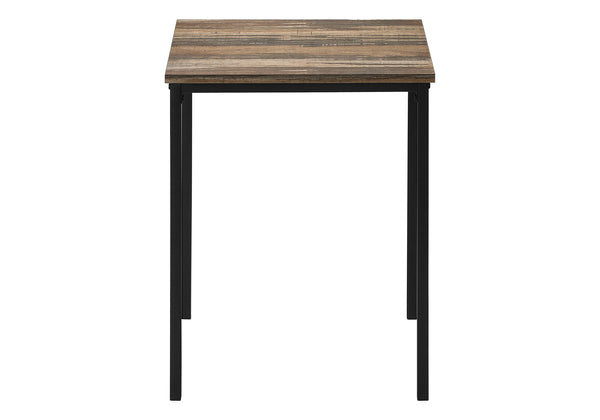 English Elm Table 3-Piece Set with Reclaimed-Look Laminate Tops and Sleek Metal Frame for Modern Living Rooms Brown 48 L x 24 W x 4 H B2710P219973