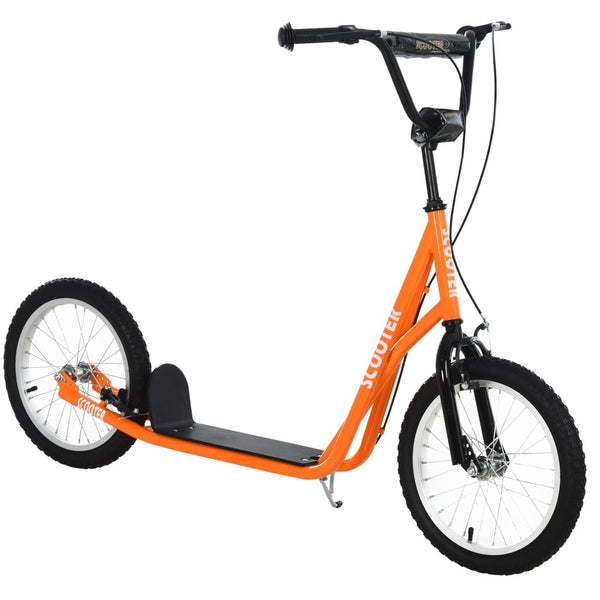 English Elm Aosom Youth Kick Scooter Steel Frame Inflatable Wheels Dual Brakes Adjustable Bar Orange W2225P217073