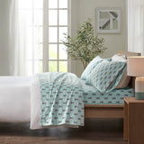 True North by Sleep Philosophy Cozy Flannel Casual Printed Sheet Set TN20-0226 Aqua French Bulldog