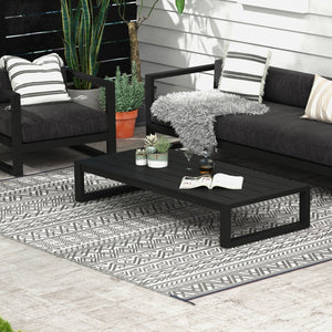 English Elm Outsunny Reversible Boho Polypropylene Outdoor Rug Waterproof Portable Mat with Carry Bag W2225P174557