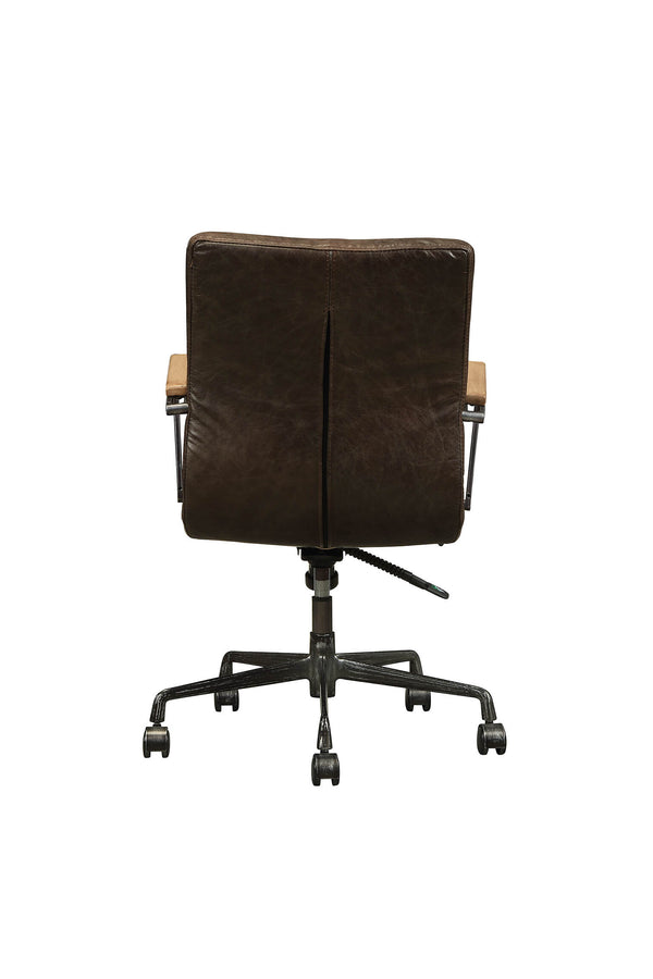 English Elm Distress Chocolate Swivel Office Chair - Ergonomic High-Back Design With Pneumatic Lift & Comfort B062P215475