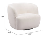 Govan Swivel Chair Ivory 109912 Zuo Modern