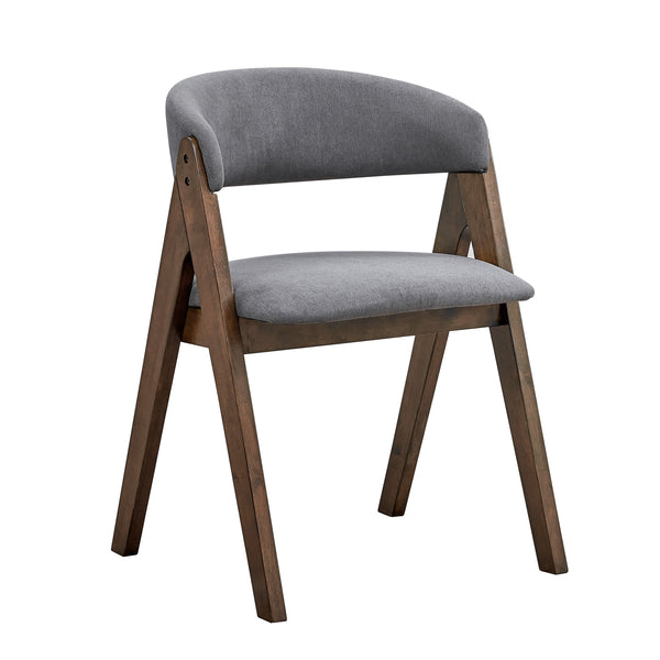 English Elm Walnut Scandinavian Dining Chairs Set of 2 — Padded Ergonomic Seat & Curved Back for Modern Comfort Walnut 23.5 L x 34.5 W x 10.5 H B2741P325723