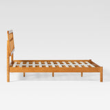 X Spindle Mid-Century Modern Solid Wood Queen Bed Caramel XAVB5CCA Walker Edison