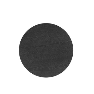 English Elm Layla Round End Table with Slatted Conical Base, Wood Grain Finish, Compact Surface for Decor Black B365P398080