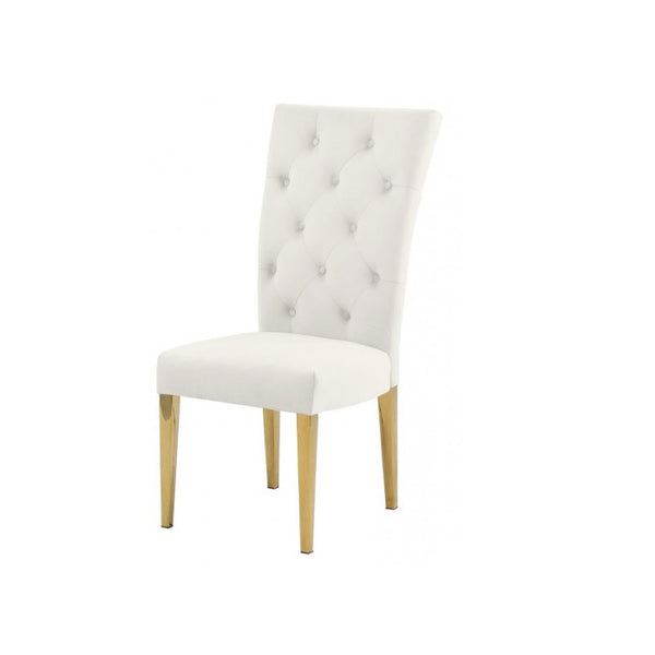 English Elm Modern Velvet Dining Chair Set Of 2 – Plush Tufted Comfort With Gold Finish Legs For Glam Spaces B011P353127