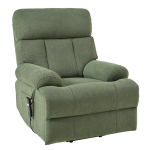 English Elm Oversized Power Lift Recliner Chair with Remote Control, Spacious Fabric Seat and Side Pocket for Comfort and Support Dark Green W1028P261277
