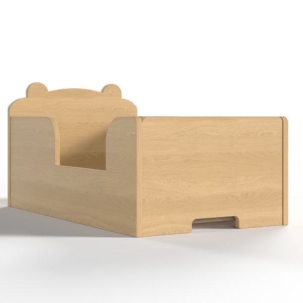 English Elm Toddler Bear Shaped Pine Floor Bed Low Profile Frame Safe Rounded Edges Kids Room Natural W1580P373255