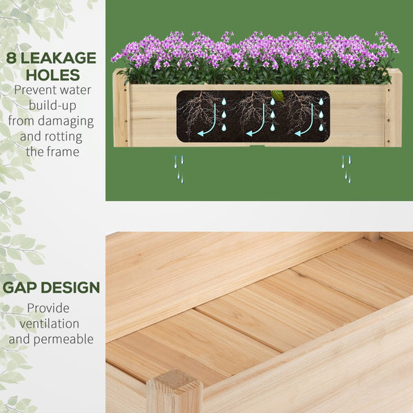 English Elm Outsunny 34"X34" 2-Tier Elevated Planter Box For Easy Gardening, Perfect For Vegetables & Herbs W2225P174442-GIGA