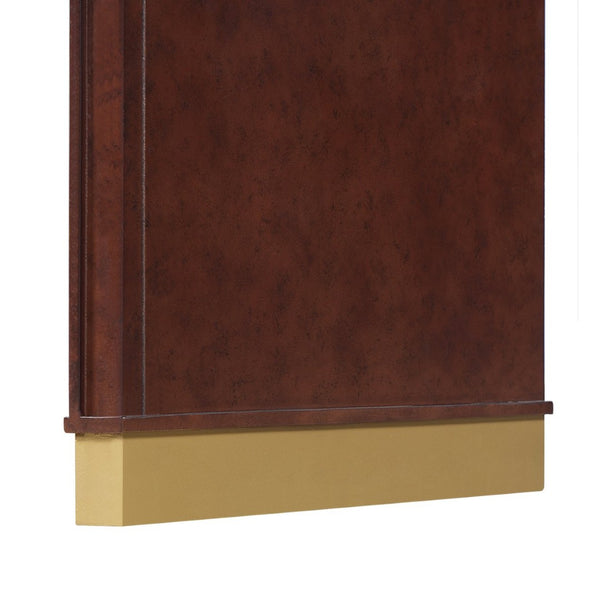 English Elm Classic Flip Top Vanity Desk with Gold Accents 2 Drawer Retro Bedroom Dressing Table Espresso N704P381406P