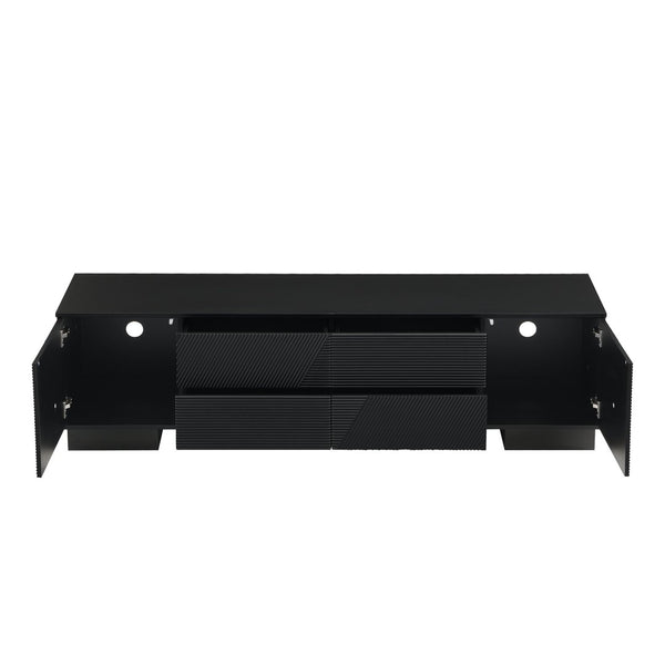 English Elm Vibe Haus Minimalist Media Console with Cabinets and Drawers for Living Room N724P360376B