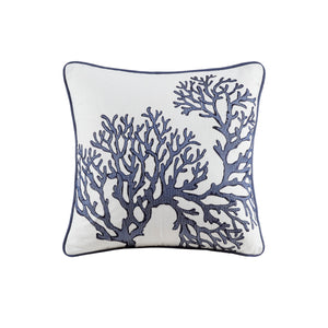 English Elm 4 Piece Cotton Reversible Embroidered Quilt Set with Coastal Starfish & Shell Motifs, OEKO-TEX Certified Quality Navy 20.87 L x 16.93 W x 5.71 H B03595792