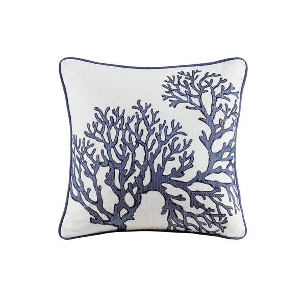 English Elm 4 Piece Cotton Reversible Embroidered Quilt Set with Coastal Starfish & Shell Motifs, OEKO-TEX Certified Quality Navy 20.87 L x 16.93 W x 5.71 H B03595792