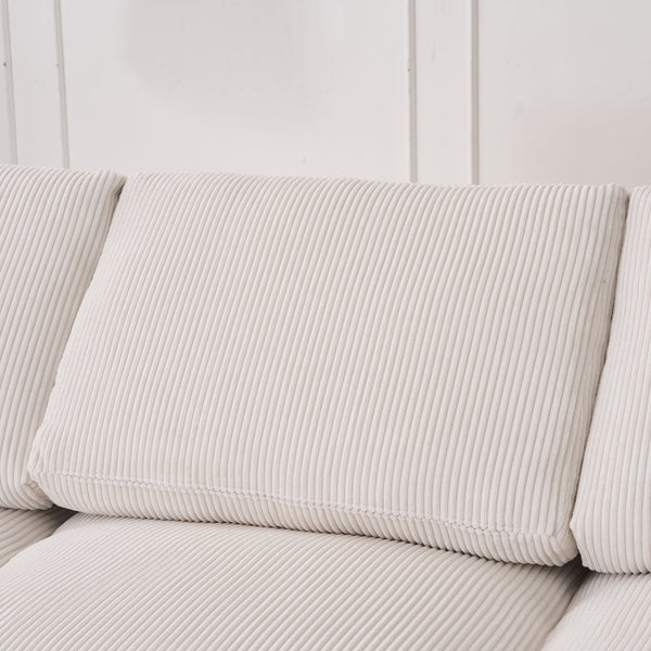 English Elm Boneless U-Shaped Modular Cloud Couch Sofa - 113" Corduroy Sleeper, No Assembly, Stylish Comfort W3401S00008