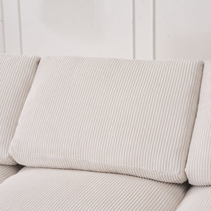 English Elm Boneless U-Shaped Modular Cloud Couch Sofa – Plush Corduroy Sleeper With No Assembly Needed! W3401S00005
