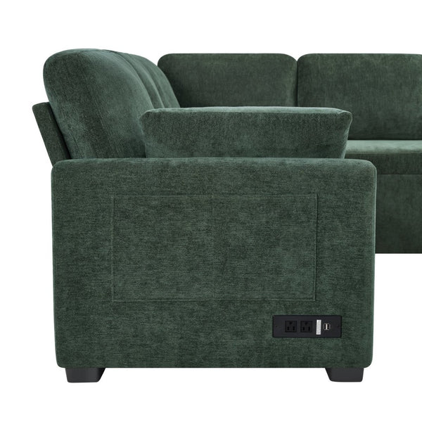 English Elm Swivel Barrel Accent Chair Chenille Tufted Round Club Seat for Living Room Lounge Green N719S002380F