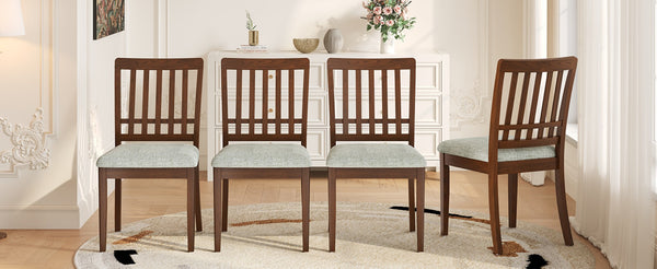 English Elm 2-piece Scandinavian Rubberwood Dining Chair Set with Curved Backrest and Padded Fabric Seat Brown N752P405934D