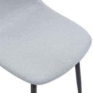 English Elm Table And Chair Set - Elegant Black Wood-Grain Mdf Dining Table With 8 Light-Gray Linen Chairs W1151S04159-GIGA