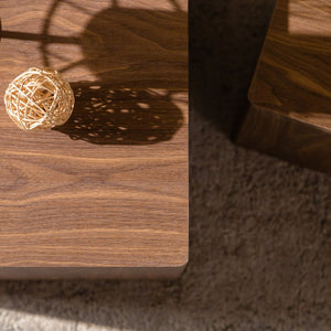 English Elm Set of 2 Cube Nesting Tables Mdf Wood Grain Finish Compact Modern Living Room Accent W3158P395509