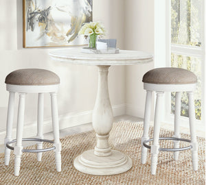 English Elm AGODY 26" Counter Swivel Bar Stools Set of 2 with Cushioned Fabric Seats, Iron Footrest, 300lb Capacity W2170P208071