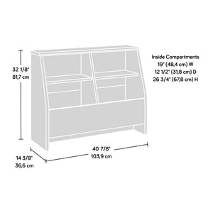 English Elm Bookcase, Medium Brown Engineered Wood With Adjustable Shelves & Dual-Purpose Footboard Design B356P402602