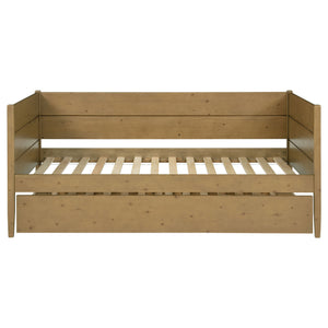 English Elm Stewart Twin Daybed With Trundle — Solid Natural Wood Frame, Warm Grain Finish, Space-Saving Guest Bed Setup B062S01300