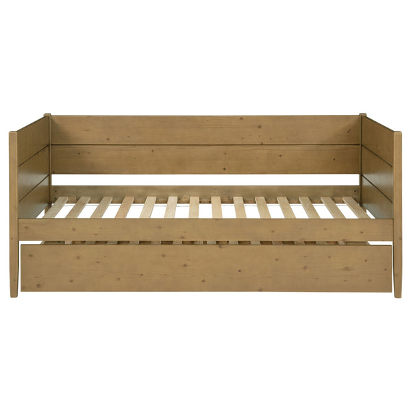 English Elm Stewart Twin Daybed With Trundle — Solid Natural Wood Frame, Warm Grain Finish, Space-Saving Guest Bed Setup B062S01300