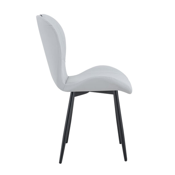 English Elm Set of 4 Olive Fabric Dining Chairs Ergonomic Cushion Black Steel Frame Modern Black,Light Gray W1151P454884