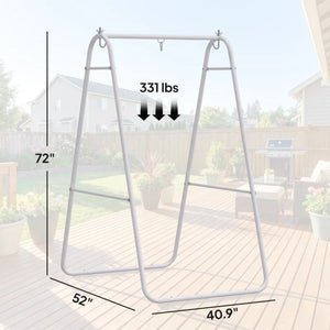 English Elm Egg Chair Hammock Stand Heavy Duty Steel a Frame Outdoor Patio Swing Support White T3971P476142