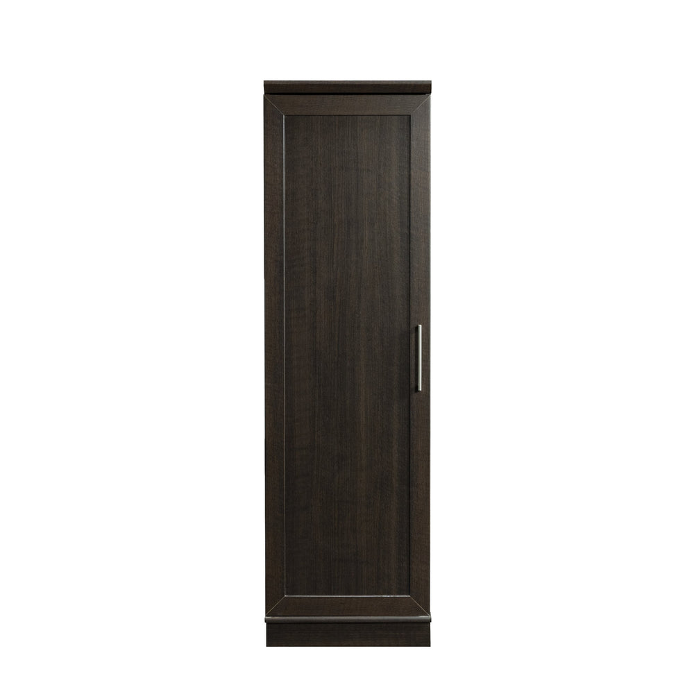 English Elm Corner Storage Cabinet Brown Finish - Tall 71" Corner Organizer with 3 Adjustable Shelves, Multi-Use B356P402605