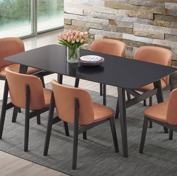 English Elm Camel Padded Side Chair Set of 2 — Camel Microfiber Seats, Black Frame, Ergonomic Comfort & Durable Design B062P209252