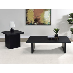 English Elm Exeter Modern Black Square End Table with Tall Boxy Profile, Engineered Wood, Minimalist Geometric Design B062P375428