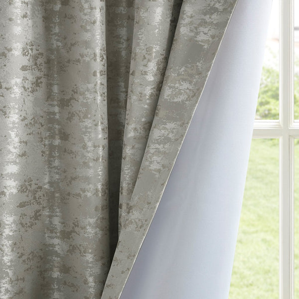 English Elm Jacquard SunSmart Cassius Total Blackout Curtain Panel with Marble Sheen, Noise-Reducing, Energy-Saving Privacy Grey+Silver 3.05 L x 10.63 W x 9.84 H B03599814