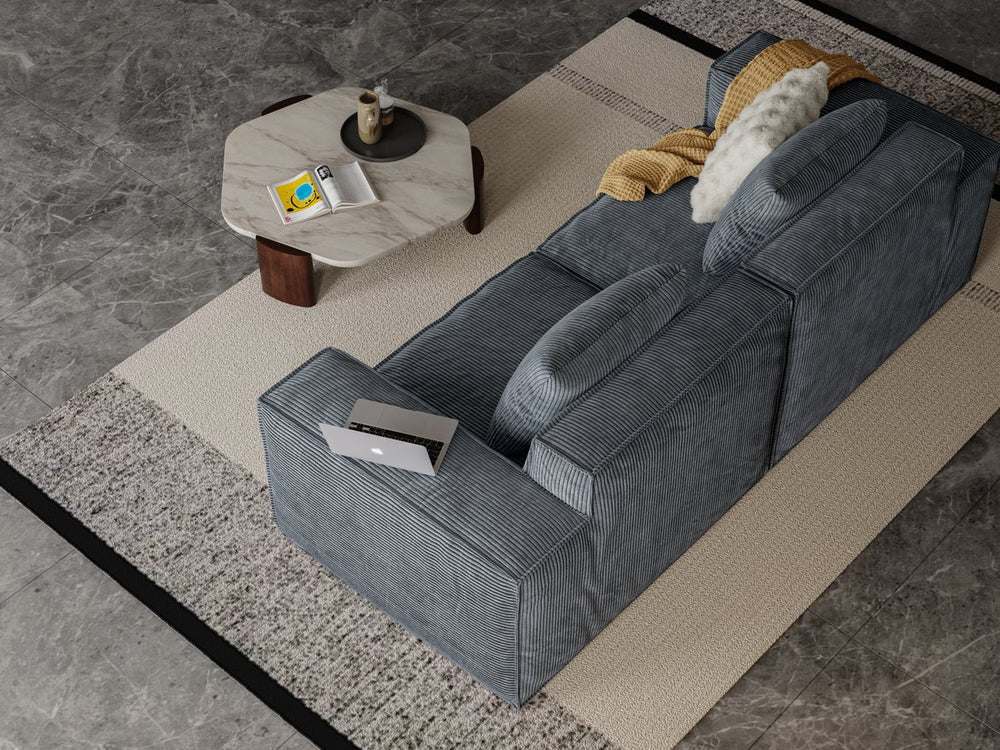 English Elm Modular Modular Sofa: Cloud Velvet Comfort, Versatile Oversized Bed, Flexible Design, No Assembly, Gray Elegance W3147S00015