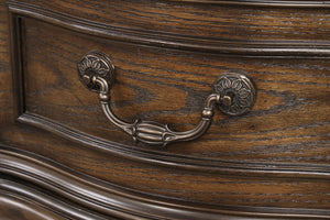 English Elm Traditional Dark Brown Nightstand Oak Veneer Dovetail Drawers Usb Charging Bedroom B2741P435896