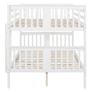 English Elm Full Over Bunk Bed Solid Pine Frame White Finish Converts to Two Beds LT000203AAK-1