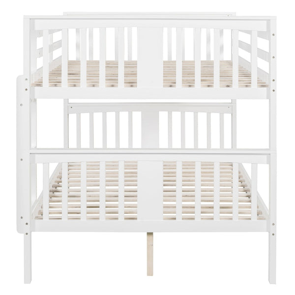 English Elm Full Over Bunk Bed Solid Pine Frame White Finish Converts to Two Beds LT000203AAK-1