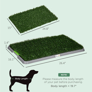 English Elm Pawhut Dog Grass Pad 2 Pack - 26" X 16" Indoor/Outdoor Potty Training Solution With Easy Cleanup! W2225P217612-GIGA