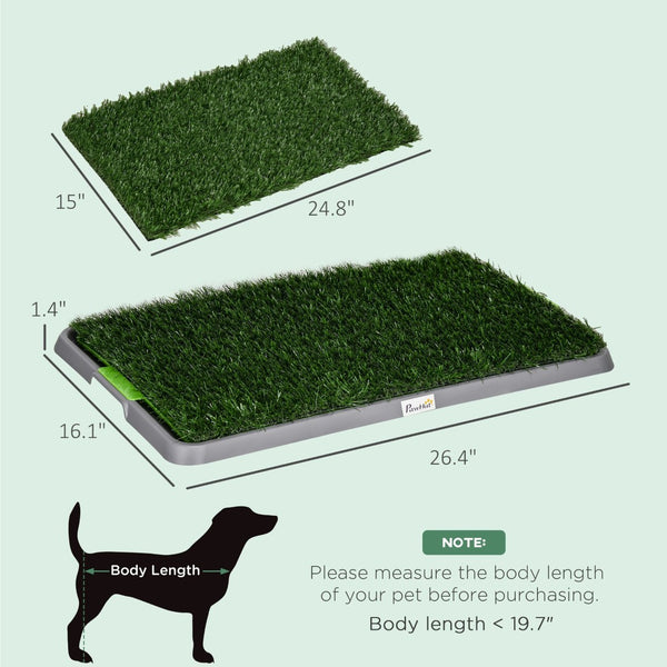 English Elm Pawhut Dog Grass Pad 2 Pack - 26" X 16" Indoor/Outdoor Potty Training Solution With Easy Cleanup! W2225P217612-GIGA