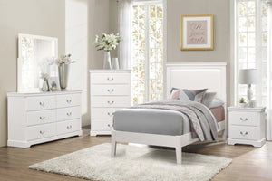 English Elm 1pc Seabright White Nightstand with 2 Drawers, Satin Nickel Handles, Classic Transitional Bedroom Accent B011P286897