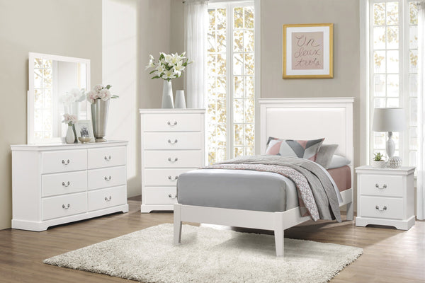 English Elm 1pc Seabright White Nightstand with 2 Drawers, Satin Nickel Handles, Classic Transitional Bedroom Accent B011P286897