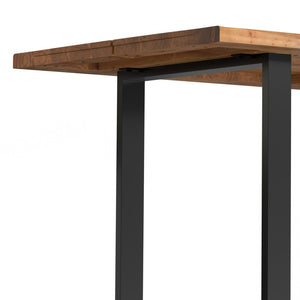 English Elm Fieldcrest Solid Acacia Dining Table with Live Edge Top and Black U-Shaped Iron Legs, 72" Natural B136P203502