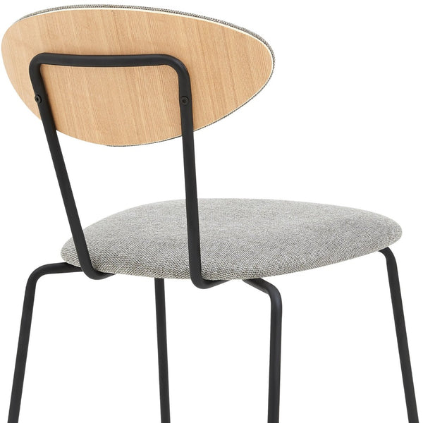 English Elm Savara Modern Gray Fabric Dining Chairs With Black Metal Legs - Set Of 2 For Stylish Comfort B2736P354312-GIGA