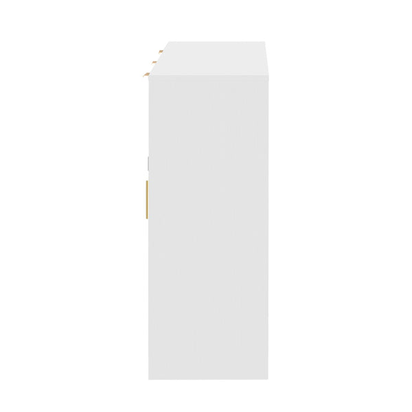 English Elm U-Style Farmhouse Sideboard With 3 Drawers & 4 Cabinet Doors - Stylish Multi-Functional Buffet Storage N711P345213K-GIGA