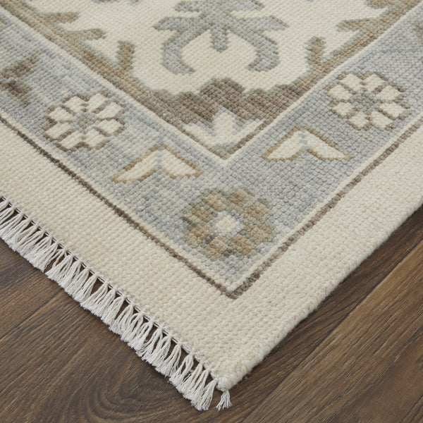 Feizy Rugs Karina Hand-knotted Wool Rug: Timeless Elegance With Floral Design For Sophisticated Home Decor Ivory,Gray,Brown Wool 90969g5fbgegryp00